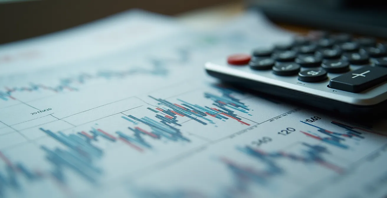 Graphique d'évolution des prix du propane sur bureau professionnel