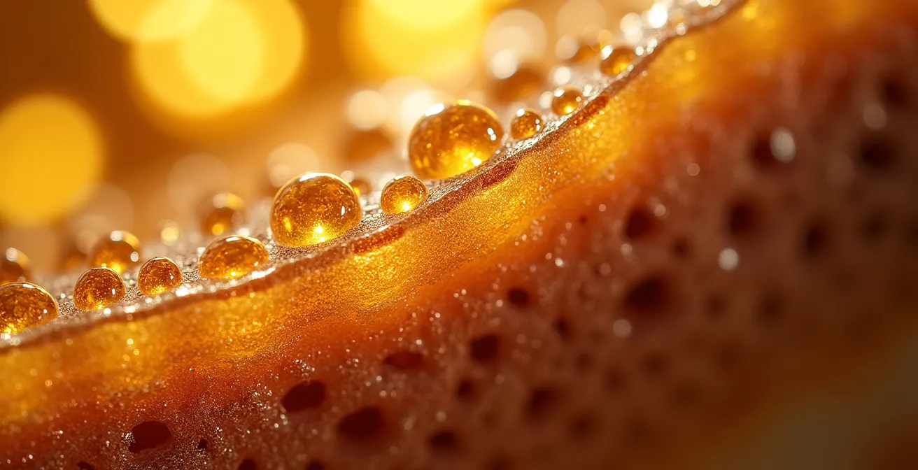 Vue microscopique de la structure moléculaire des céramides dans la fibre capillaire